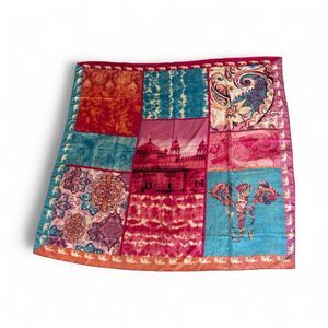 Chicos Exotic Patchwork Oversized Square Scarf Shawl Wrap Multi One Size NWT